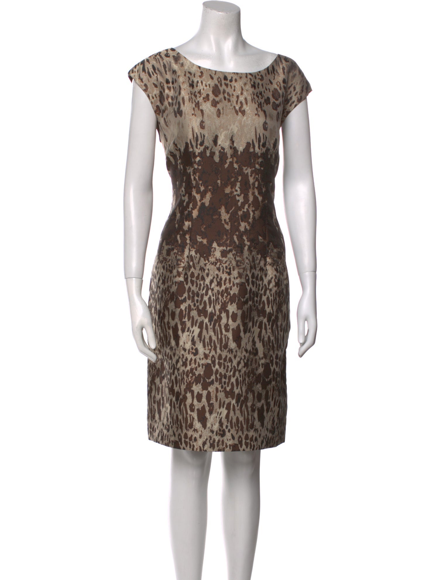 Lafayette 148 Animal Print Knee-Length Dress