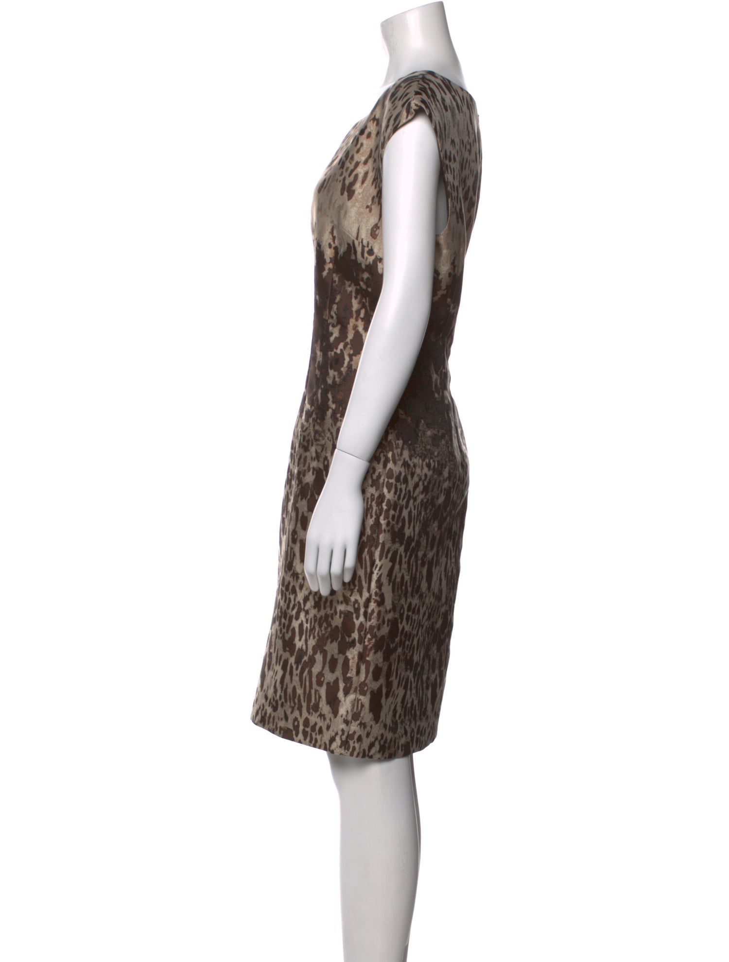 Lafayette 148 Animal Print Knee-Length Dress