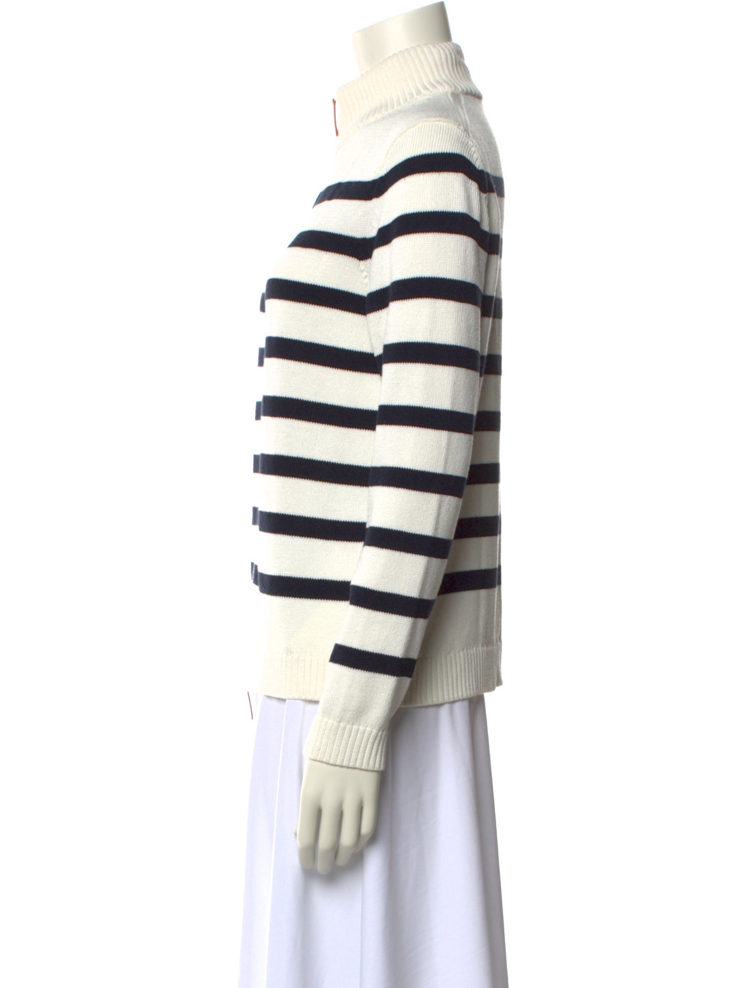 Lafayette 148 Striped Mock Neck Sweater