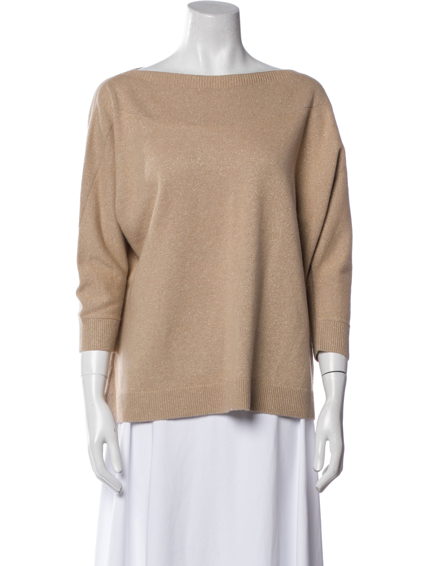 Lafayette 148 Wool Bateau Neckline Sweater