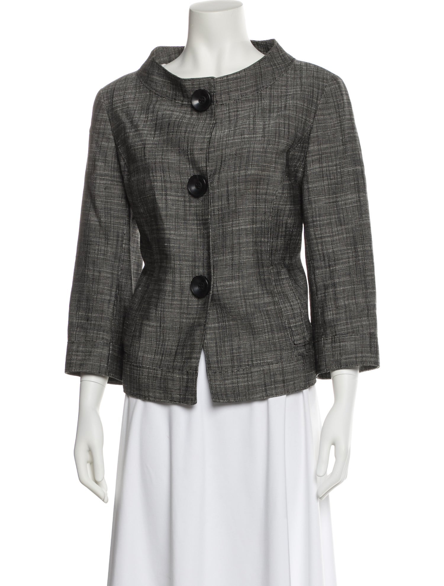 Lafayette 148 Silk Tweed Pattern Evening Jacket