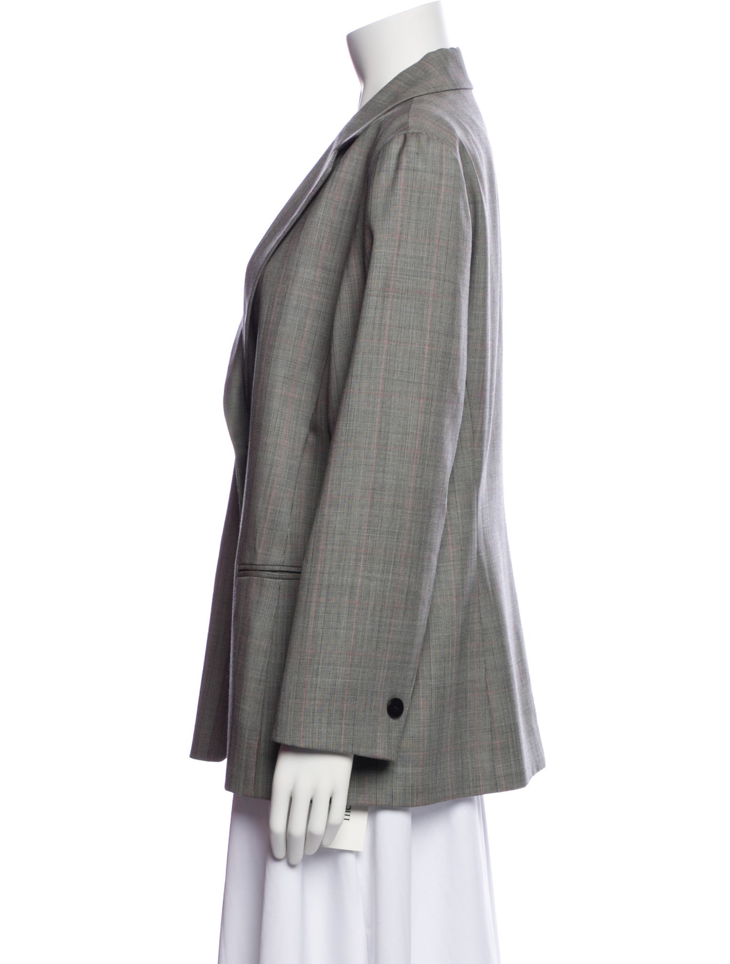 Lafayette 148 Wool Plaid Print Blazer