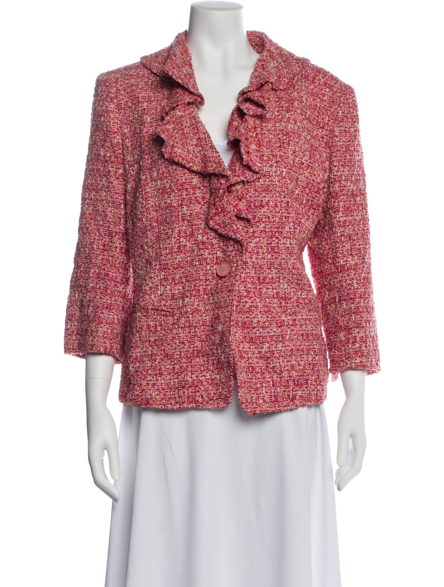 Lafayette 148 Tweed Pattern Faux Fur Jacket w/ Tags