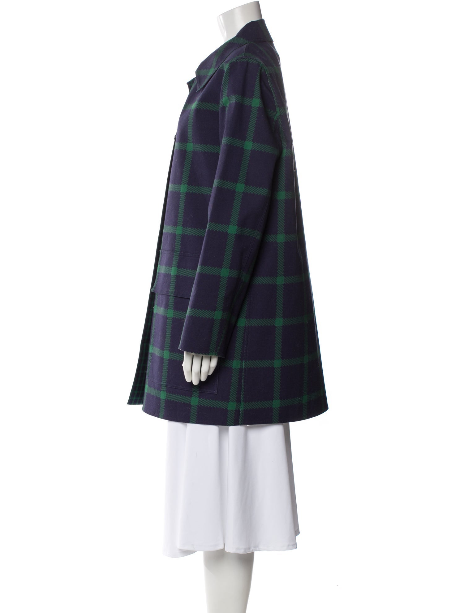 Lafayette 148 Plaid Print Peacoat