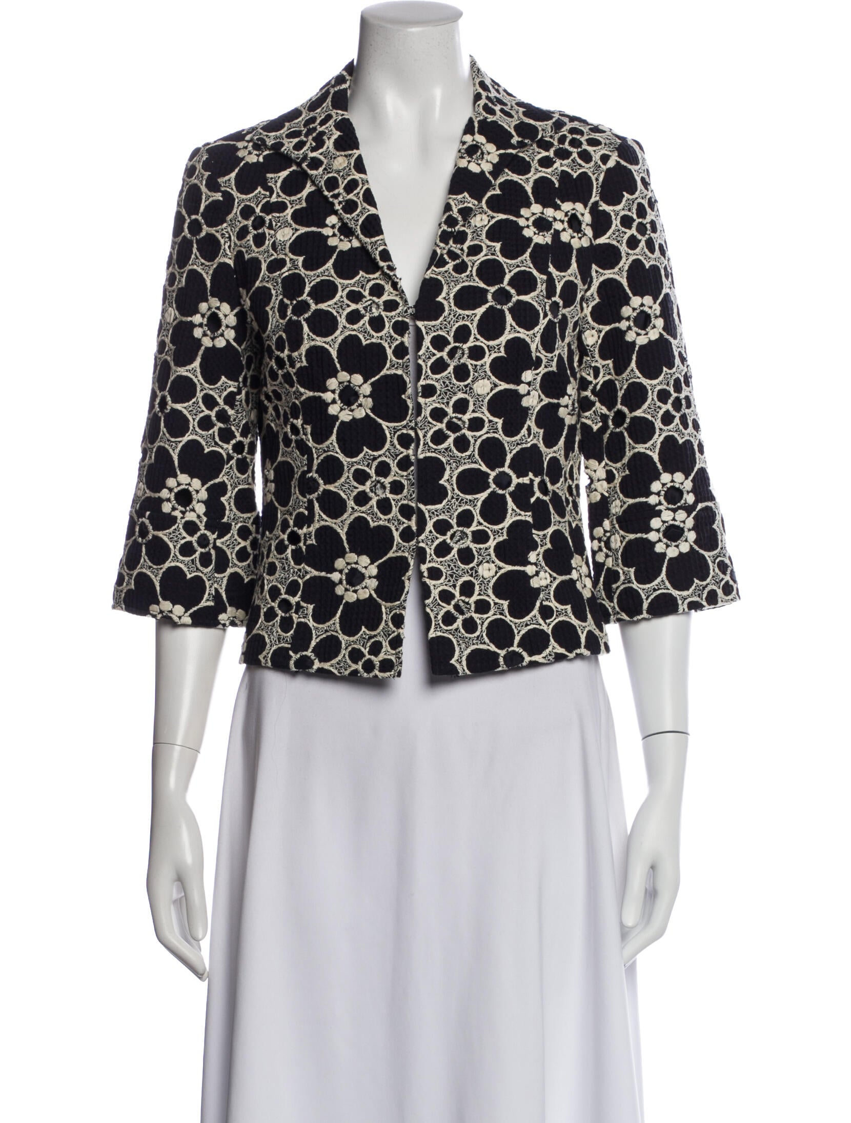 Lafayette 148 Floral Print Embroidered Accent Set