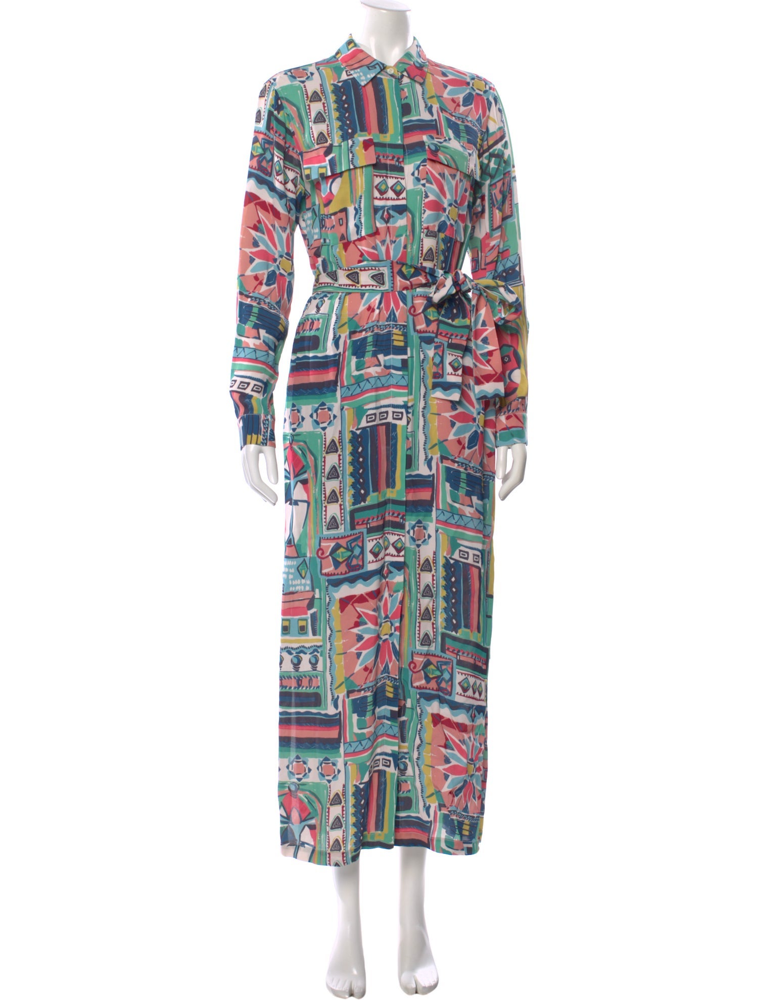 Lafayette 148 Printed Long Dress w/ Tags