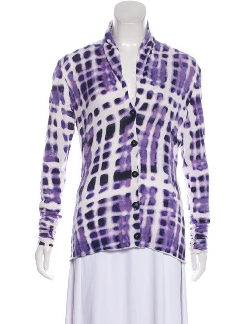 Lafayette 148 Tie-Dye Print V-Neck Sweater