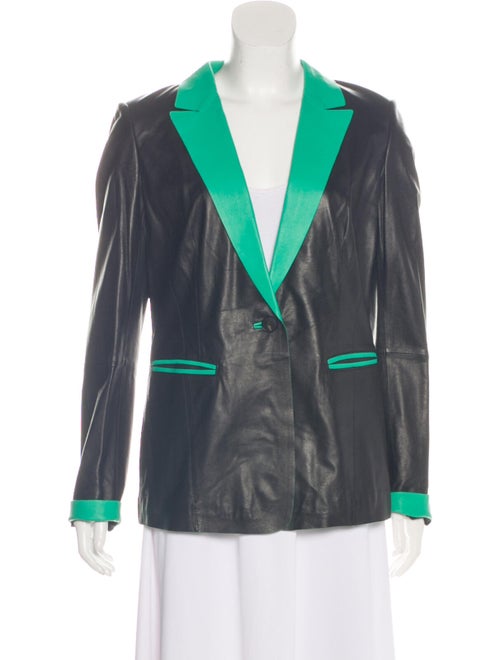 Lafayette 148 Leather Blazer Black
