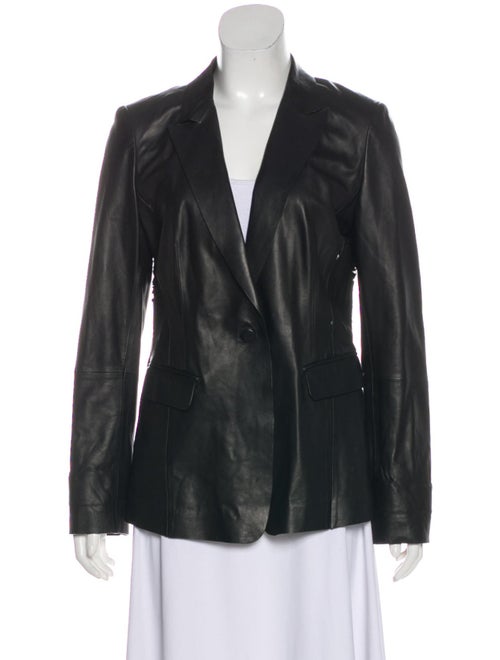 Lafayette 148 Leather Blazer Black