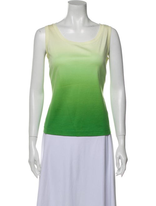 Lafayette 148 Tie-Dye Print Scoop Neck Top Green
