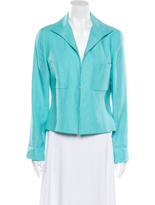 Lafayette 148 Linen Jacket Blue