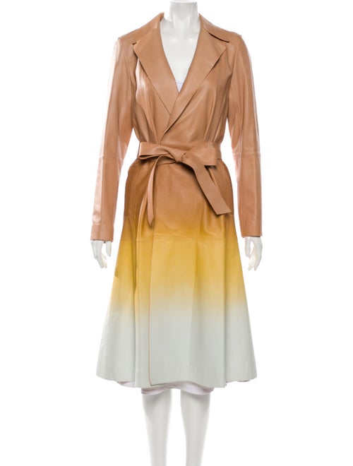Lafayette 148 Leather Trench Coat Yellow