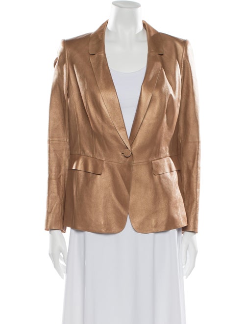Lafayette 148 Leather Blazer Brown