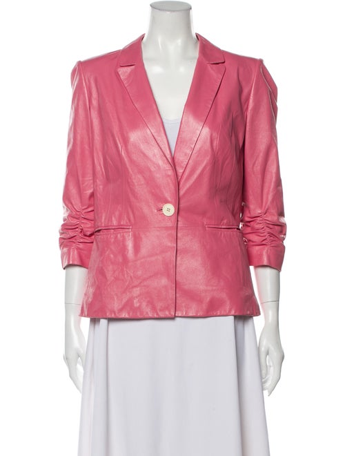 Lafayette 148 Leather Blazer Pink