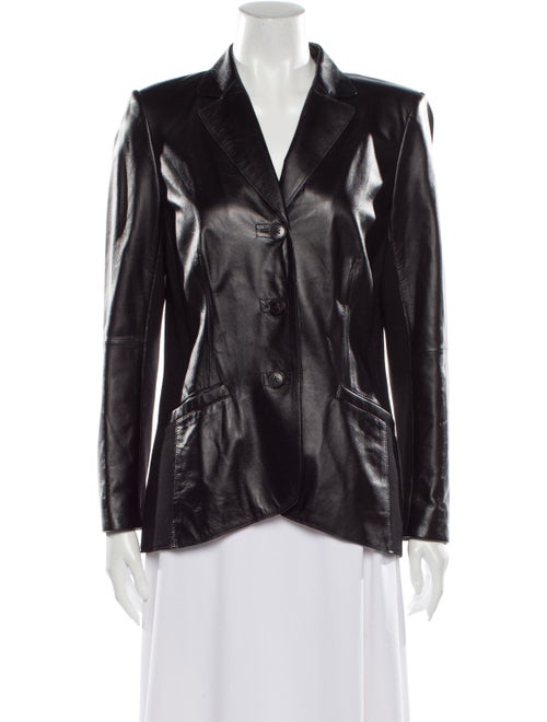 Lafayette 148 Leather Blazer Black