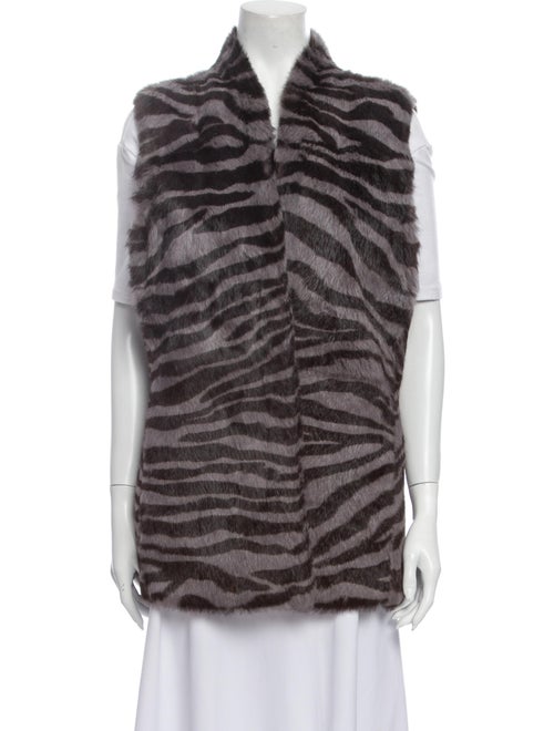 Lafayette 148 Animal Print Vest Grey