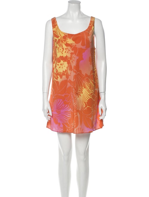 Lafayette 148 Silk Mini Dress Orange