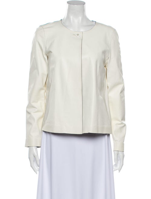 Lafayette 148 Leather Jacket White