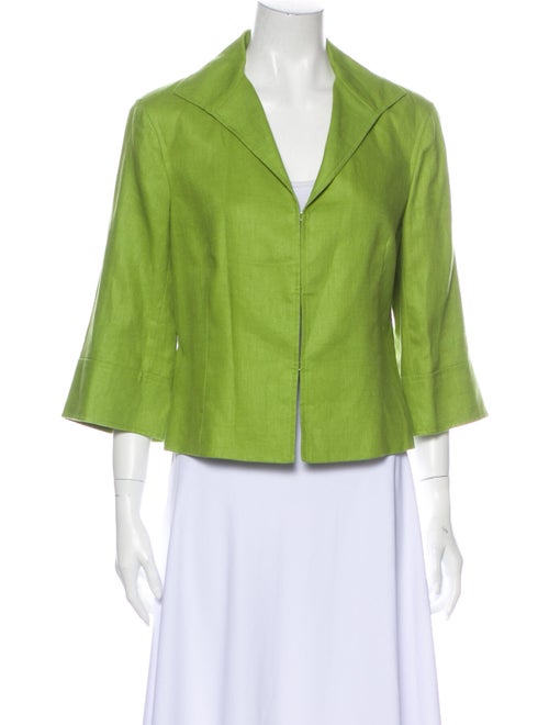 Lafayette 148 Linen Blazer Green