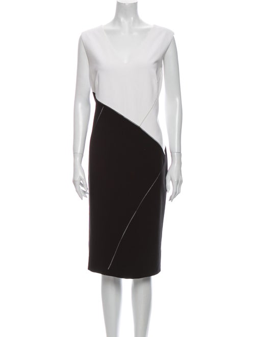 Lafayette 148 Colorblock Pattern Midi Length Dress
