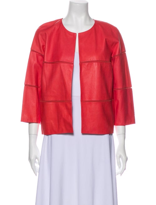Lafayette 148 Leather Evening Jacket Pink