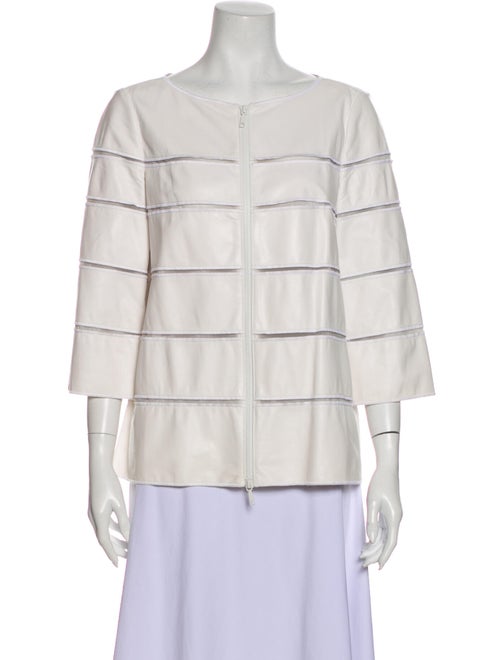 Lafayette 148 Leather Jacket White