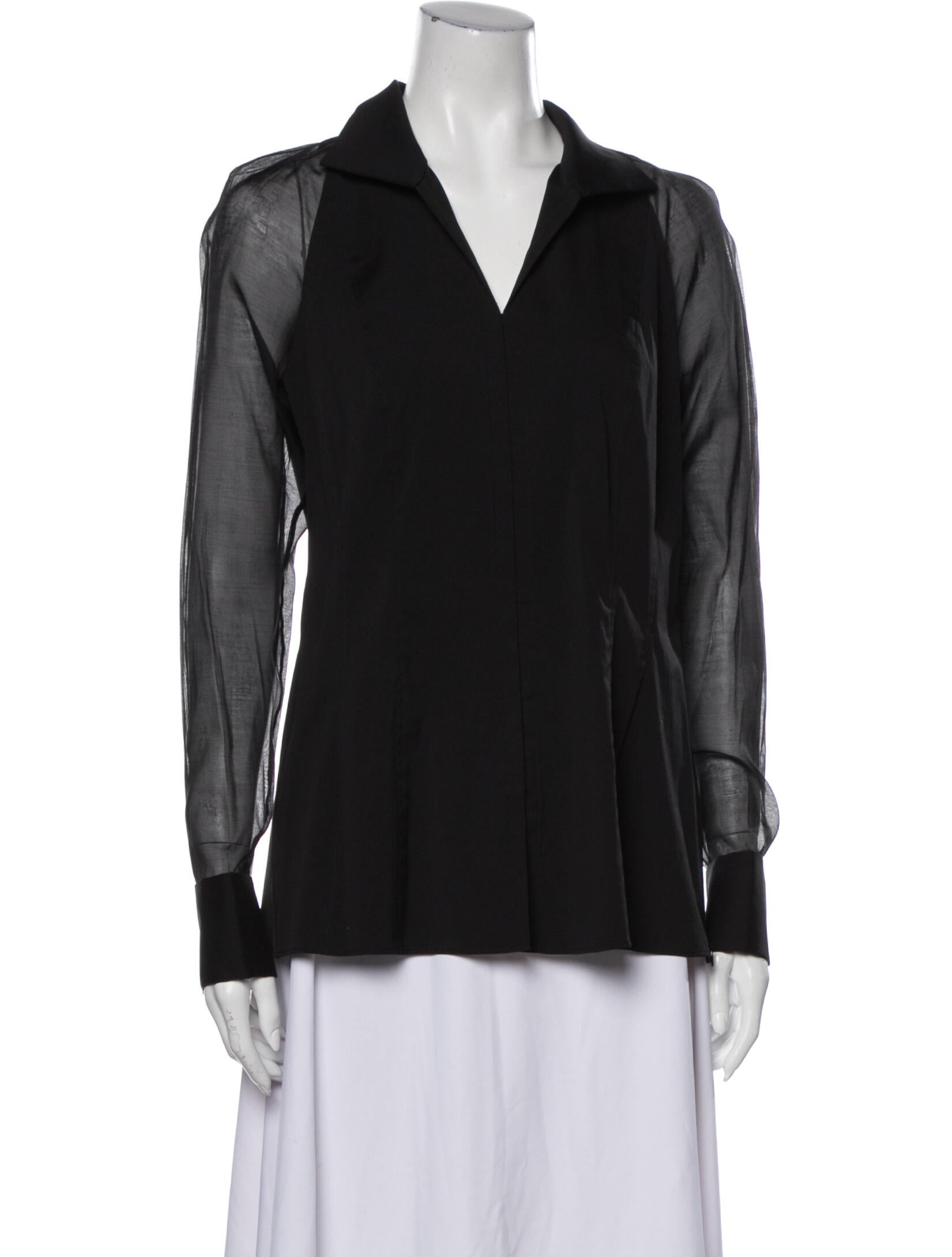 Lafayette 148 V-Neck Long Sleeve Blouse w/ Tags