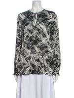 Lafayette 148 Silk Printed Blouse