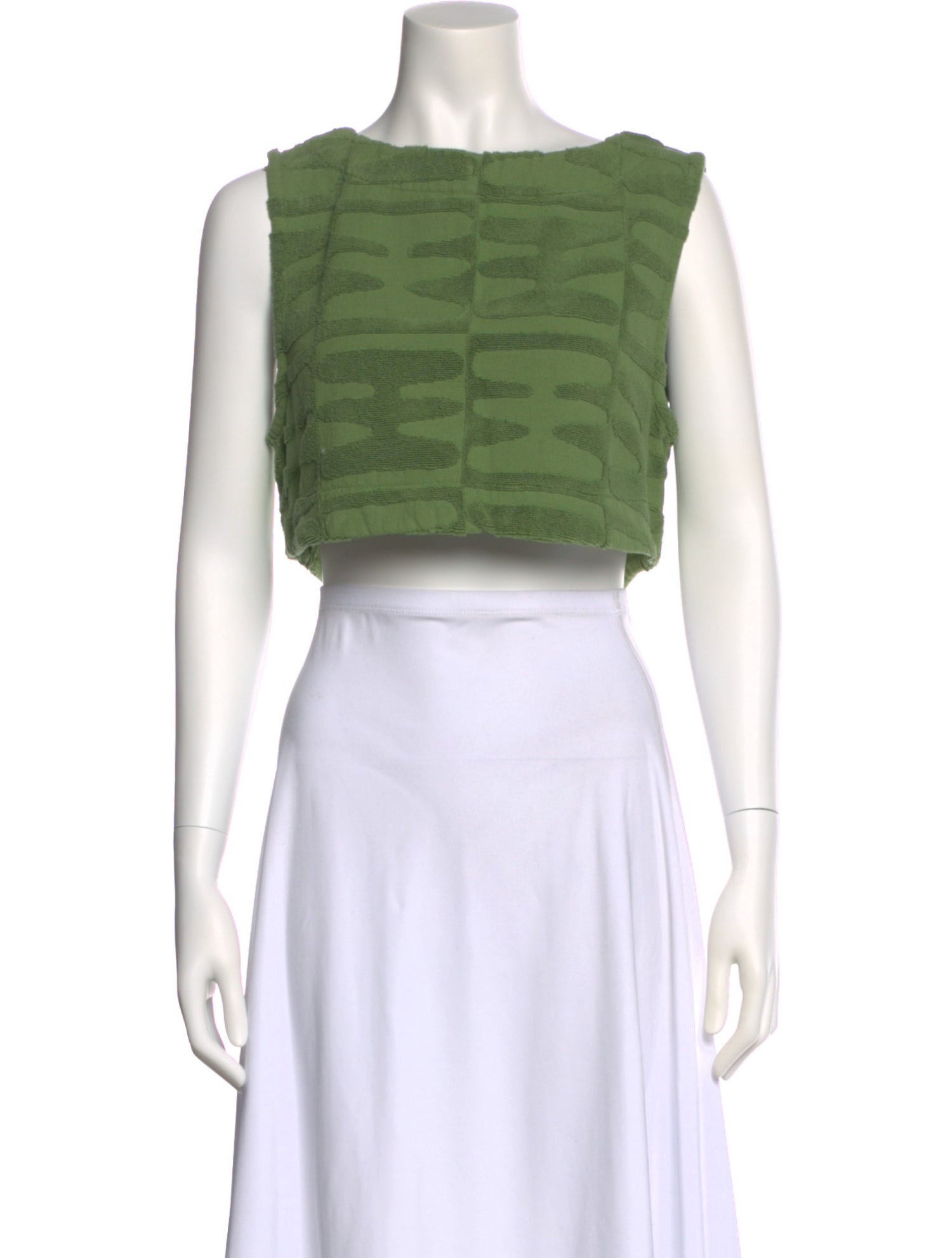 Lucy Folk Striped Bateau Neckline Crop Top