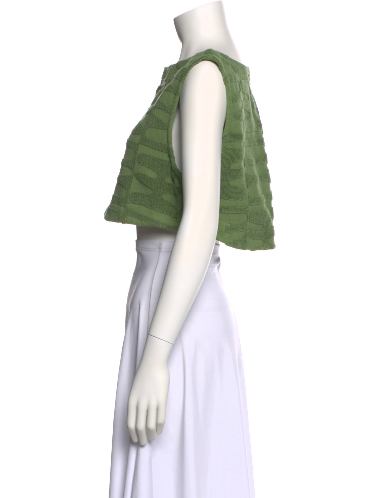 Lucy Folk Striped Bateau Neckline Crop Top