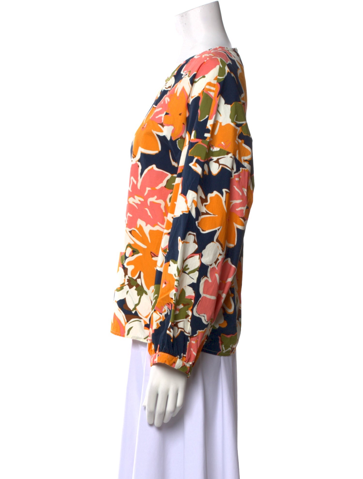 L.F.Markey Floral Print Crew Neck Blouse