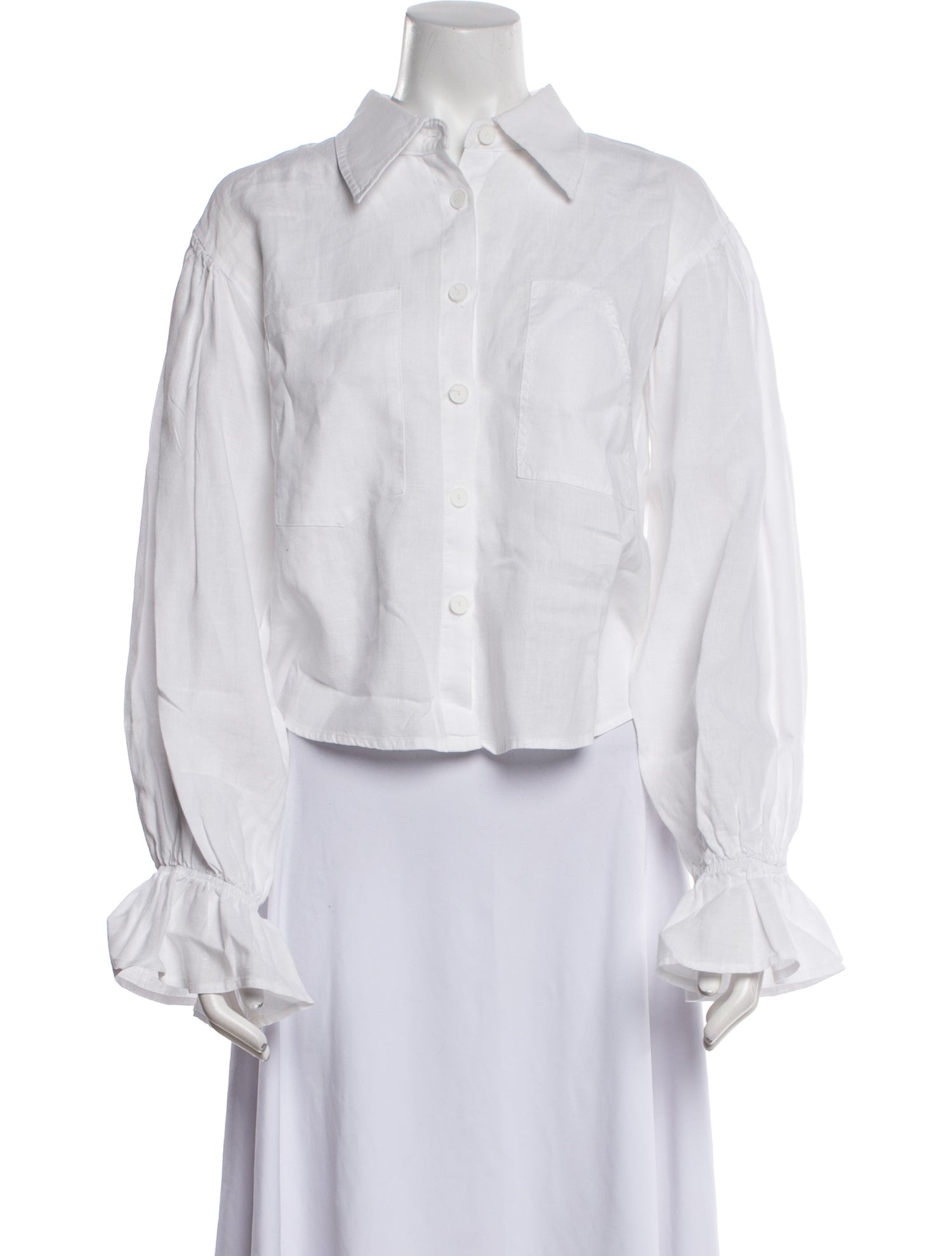 L.F.Markey Linen Long Sleeve Button-Up Top