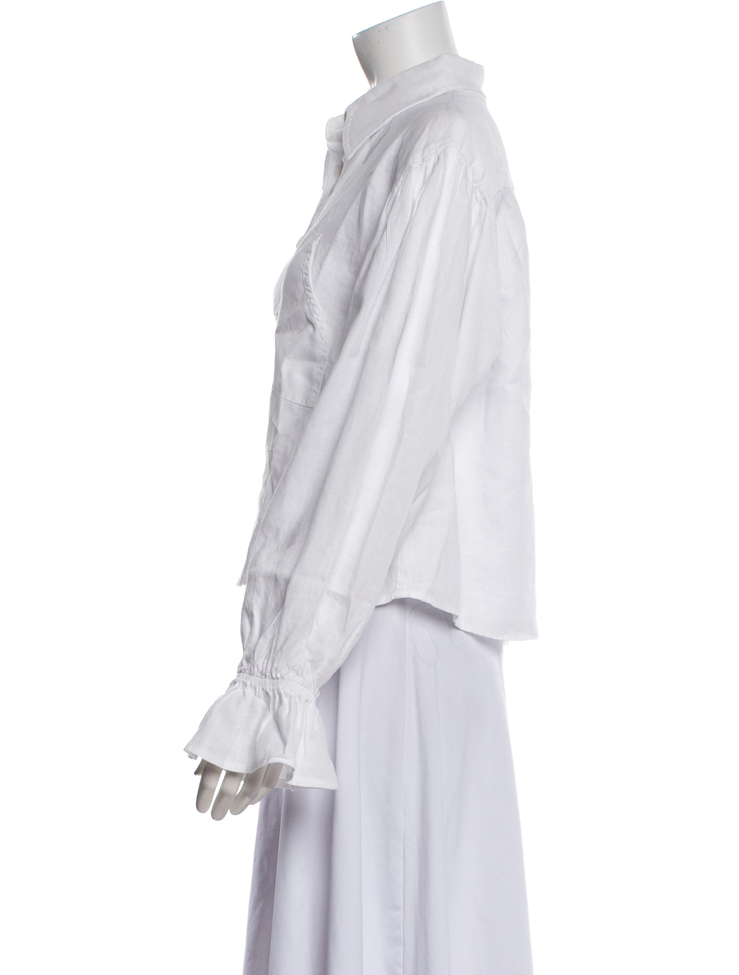 L.F.Markey Linen Long Sleeve Button-Up Top