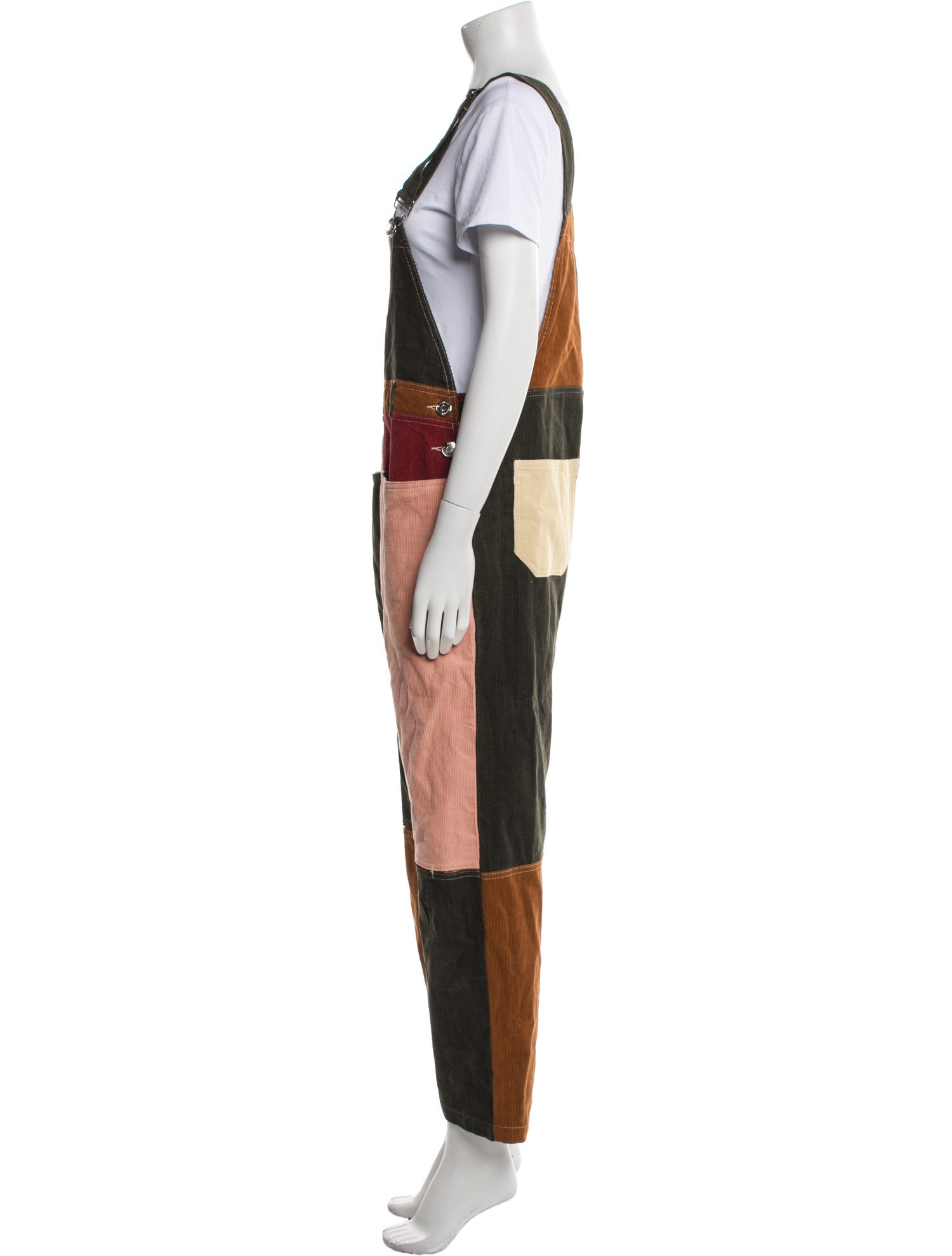 L.F.Markey Corduroy Colorblock Pattern Jumpsuit