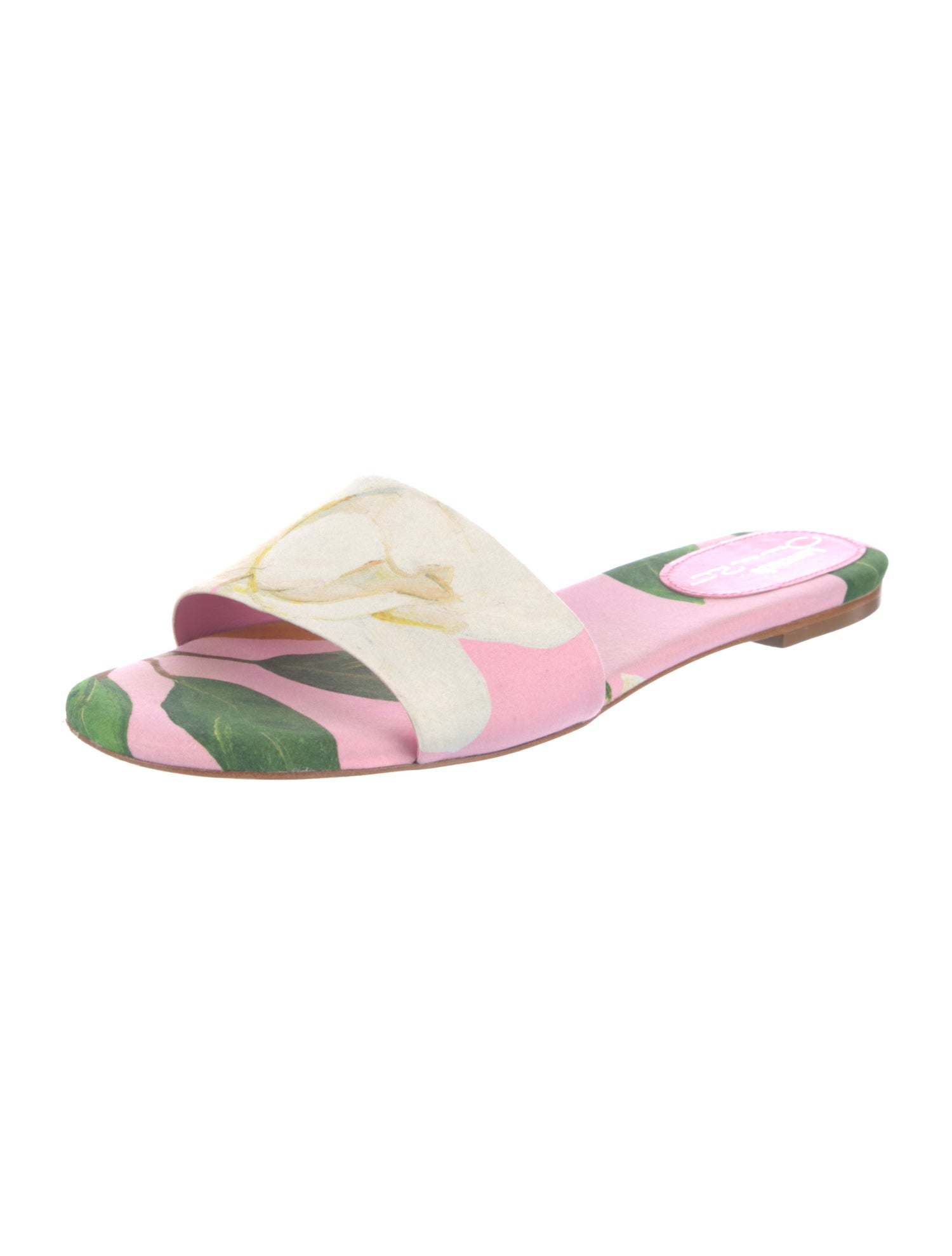 Larroudé For Oscar de la Renta Floral Print Slides