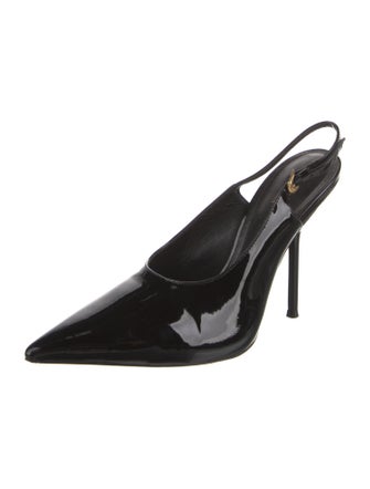 Larroude x Altuzarra Patent Leather Slingback Pumps