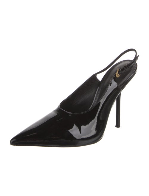 Larroude x Altuzarra Patent Leather Slingback Pumps