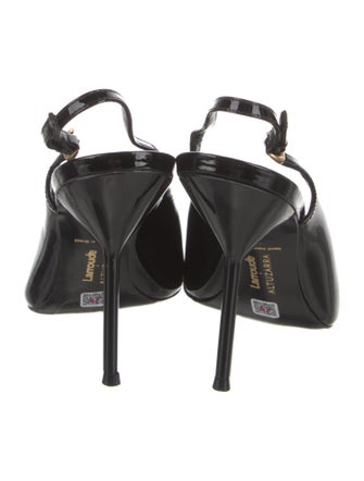 Larroude x Altuzarra Patent Leather Slingback Pumps
