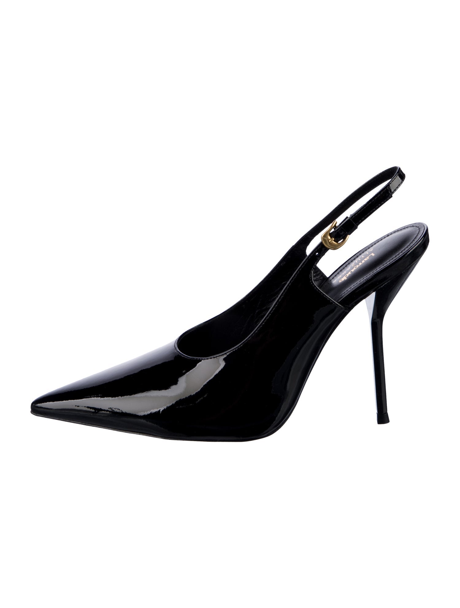 Larroude x Altuzarra Patent Leather Slingback Pumps
