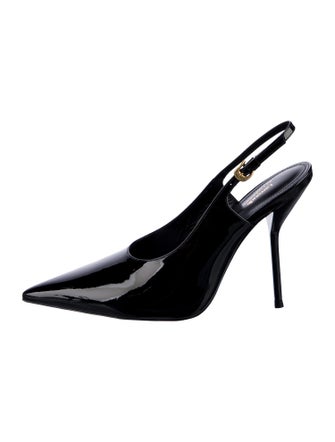 Larroude x Altuzarra Patent Leather Slingback Pumps