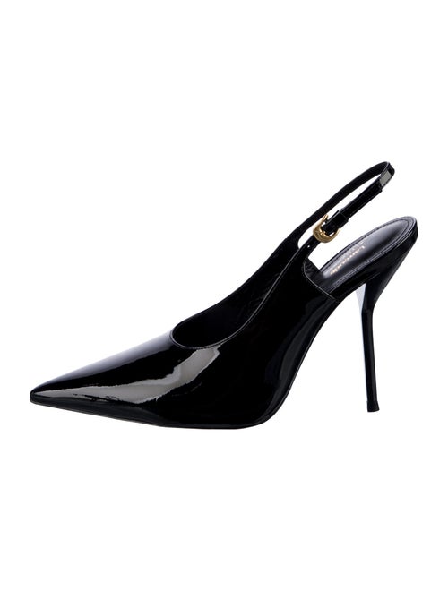 Larroude x Altuzarra Patent Leather Slingback Pumps