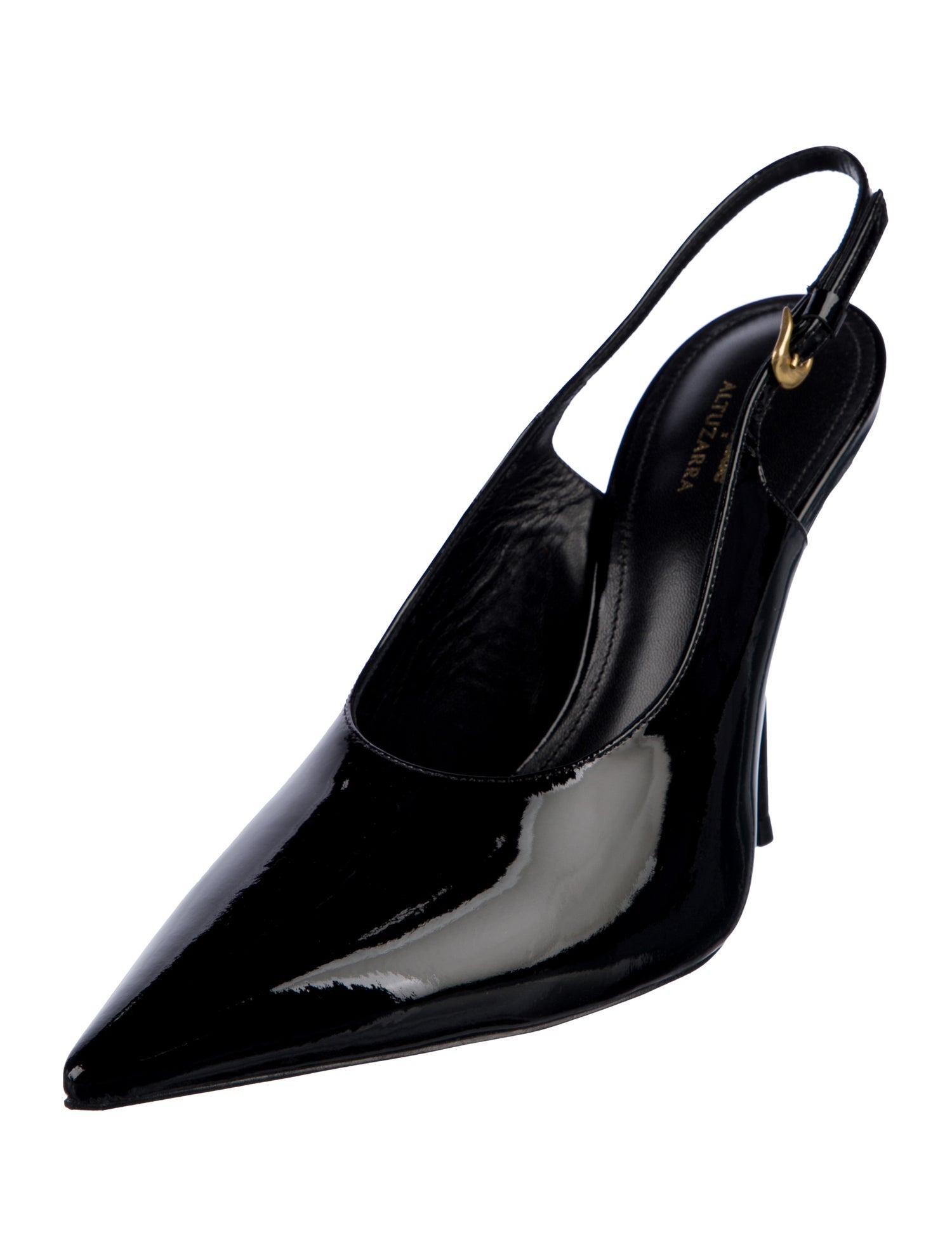 Larroude x Altuzarra Patent Leather Slingback Pumps