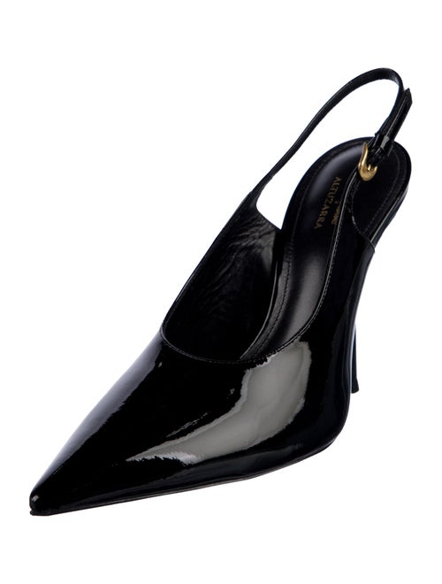 Larroude x Altuzarra Patent Leather Slingback Pumps