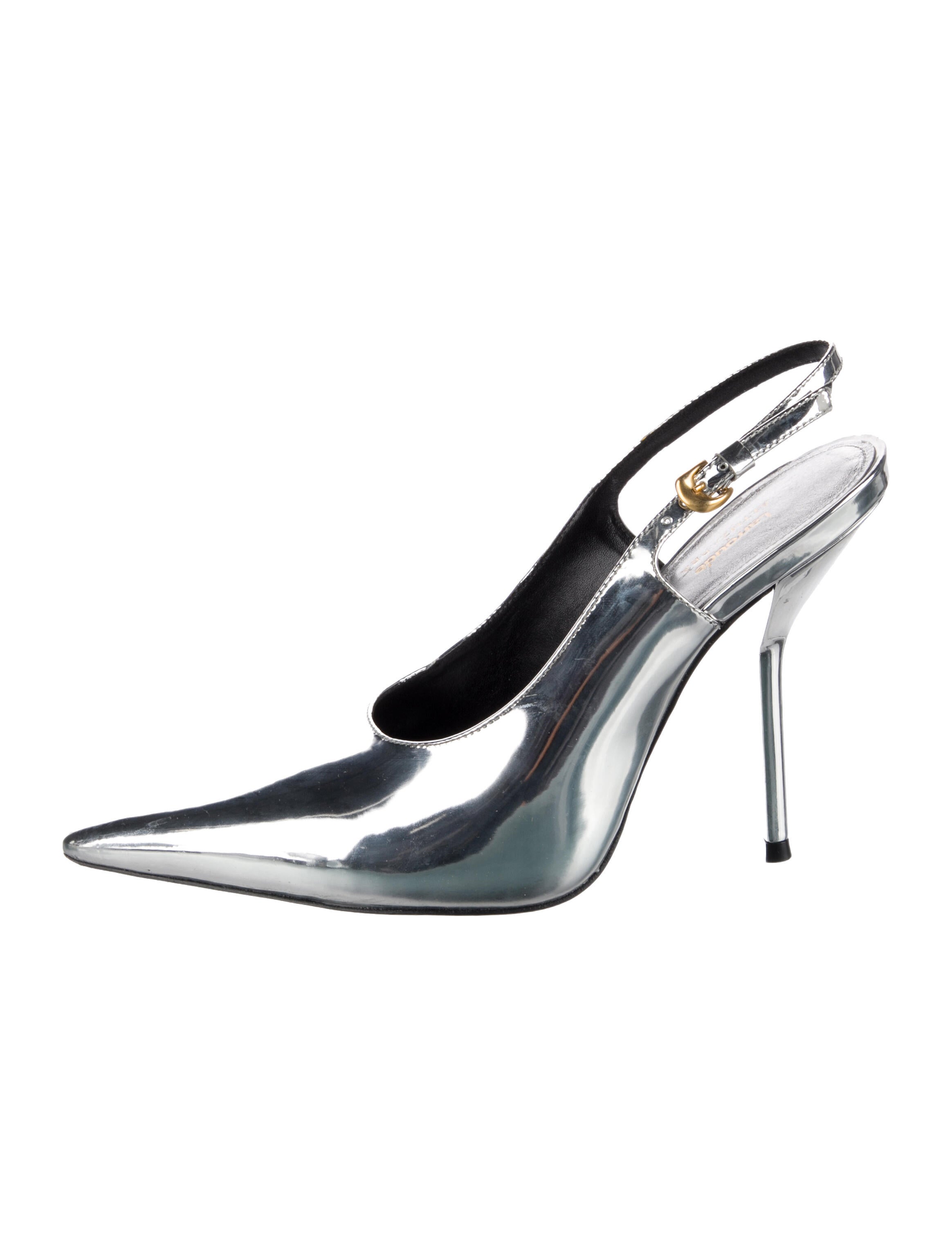Larroude x Altuzarra Patent Leather Slingback Pumps