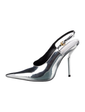 Larroude x Altuzarra Patent Leather Slingback Pumps