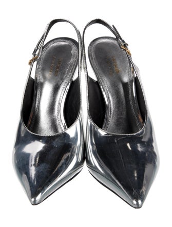 Larroude x Altuzarra Patent Leather Slingback Pumps