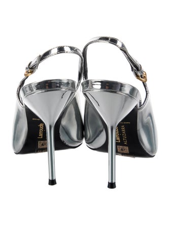 Larroude x Altuzarra Patent Leather Slingback Pumps