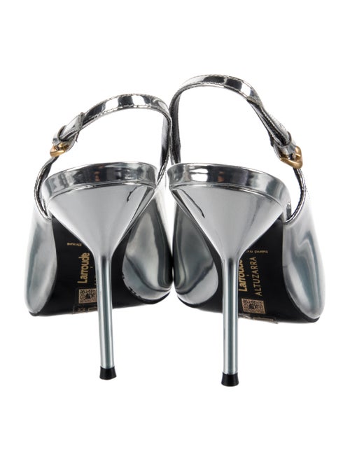 Larroude x Altuzarra Patent Leather Slingback Pumps