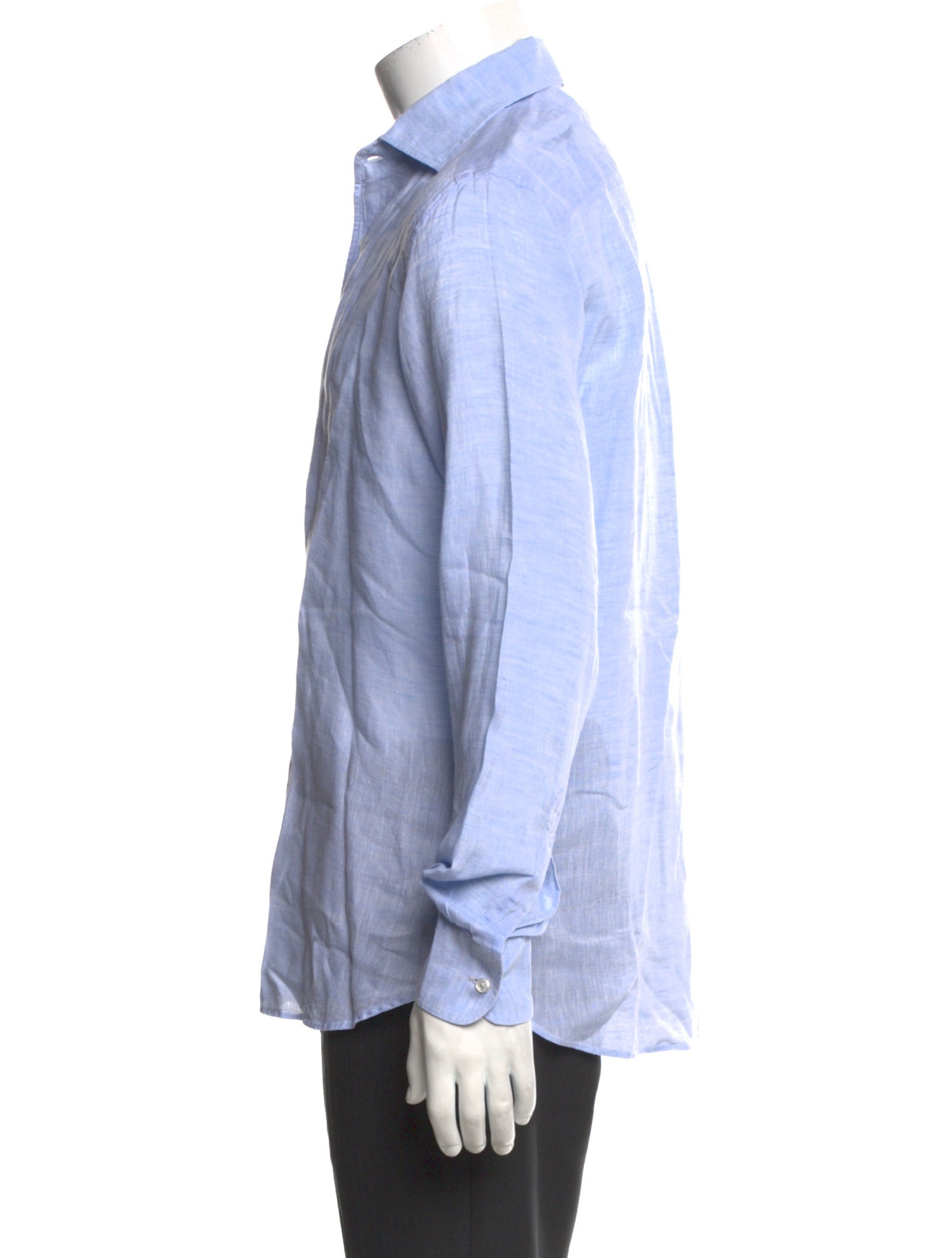 Luca Faloni Linen Long Sleeve Dress Shirt