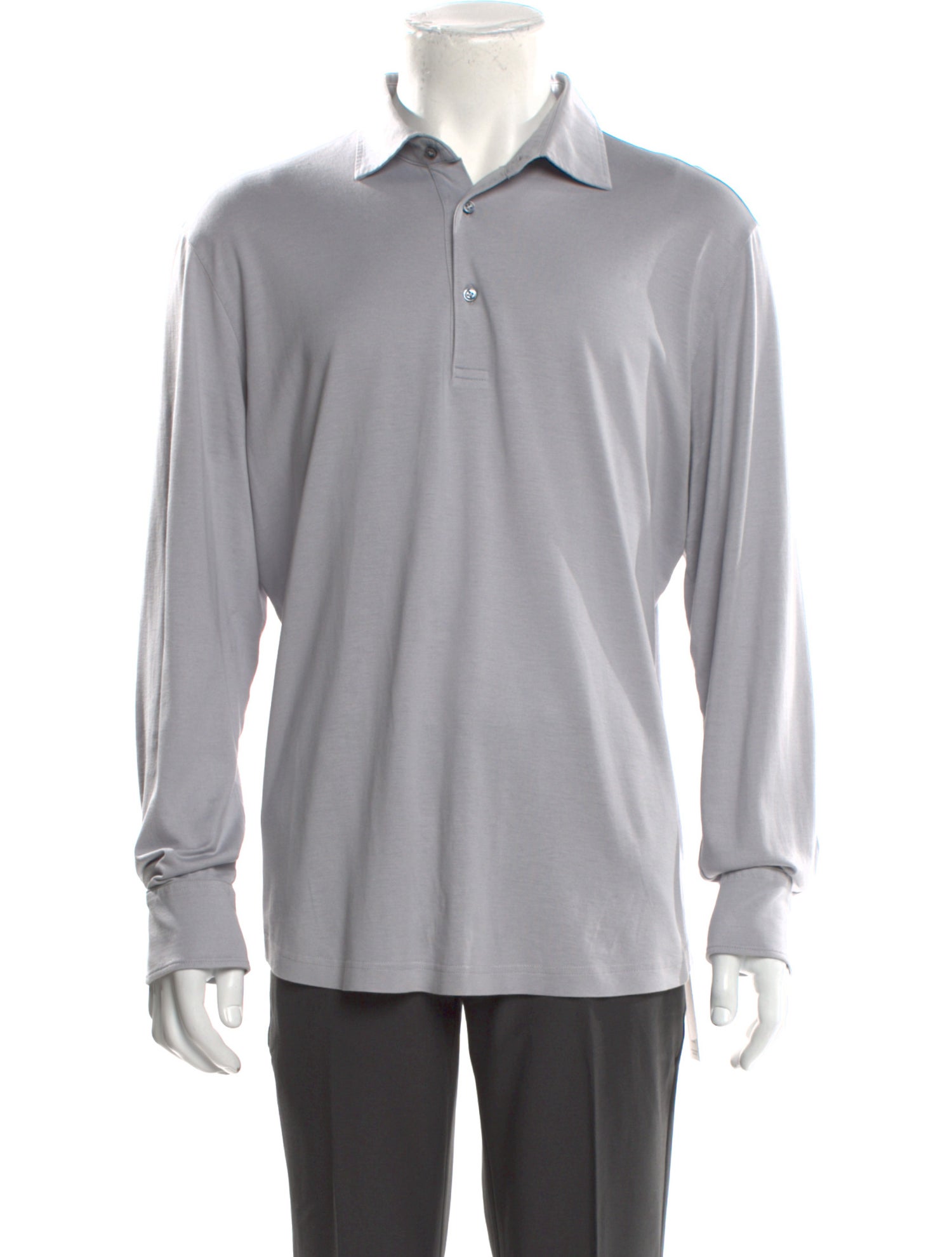 Luca Faloni Silk Crew Neck Polo Shirt